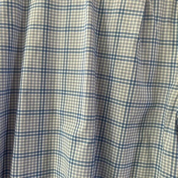 Tommy Hilfiger Large (16 1/2 / 34/35) Blue White Checked Long Sleeve Button Fron - Picture 9 of 9